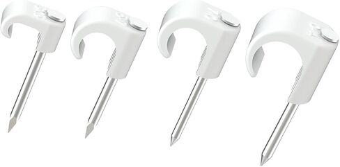 White Cable Clips Pack of 200, Heavy-Duty Nail in Wire Clips, 304 Stainless Steel, UV and Weather Resistant, Cable Wire Management for Phone and Ethernet Wire, Power Cords, Tube in Kuwait