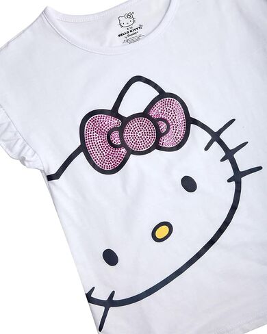 Hello Kitty Girls' Legging Set - 2 Piece Printed T-Shirt and Cozy Matching Leggings for Girls (2T-12), Size 12, Pink/Amber Light in Kuwait