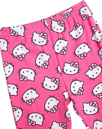 Hello Kitty Girls' Legging Set - 2 Piece Printed T-Shirt and Cozy Matching Leggings for Girls (2T-12), Size 12, Pink/Amber Light in Kuwait