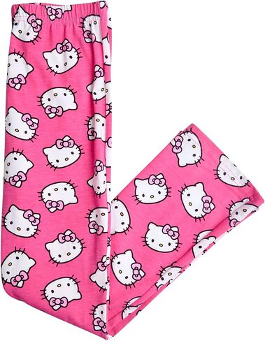 Hello Kitty Girls' Legging Set - 2 Piece Printed T-Shirt and Cozy Matching Leggings for Girls (2T-12), Size 12, Pink/Amber Light in Kuwait