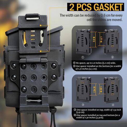 Double Hangcuff Case I Double Magazine & Hangcuff Pouch, Cuff Holster I Mags and Cuff Combo Holder, for Chained/Hinged | 9mm/Glock, fit Duty Belt/Tactical MOLLE Vest in Saudi Arabia