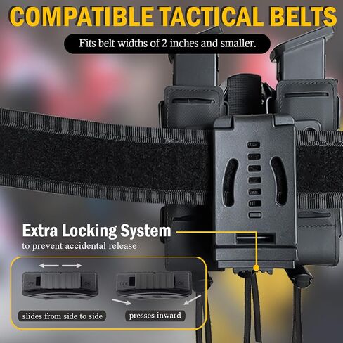 Double Hangcuff Case I Double Magazine & Hangcuff Pouch, Cuff Holster I Mags and Cuff Combo Holder, for Chained/Hinged | 9mm/Glock, fit Duty Belt/Tactical MOLLE Vest in Saudi Arabia