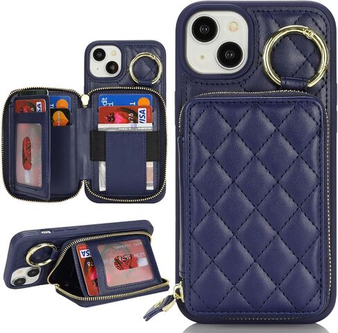for iPhone 14 pro max Case Wallet with Card Holder,for iPhone 14 pro max Phone case Wallet with Zipper with Slot Kickstand Stand Case for Women and Man-Black in Saudi Arabia