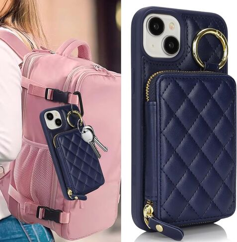 for iPhone 14 pro max Case Wallet with Card Holder,for iPhone 14 pro max Phone case Wallet with Zipper with Slot Kickstand Stand Case for Women and Man-Black in Saudi Arabia