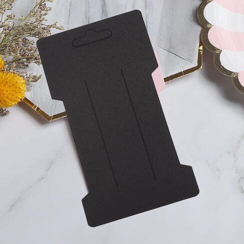 بطاقات عرض القوس بمشبك الشعر - 100 قطعة مستطيلة من بطاقات حامل القوس الشعري، حامل عرض المجوهرات، بطاقات ورقية بنية لتنظيم عرض إكسسوارات الشعر in Kuwait