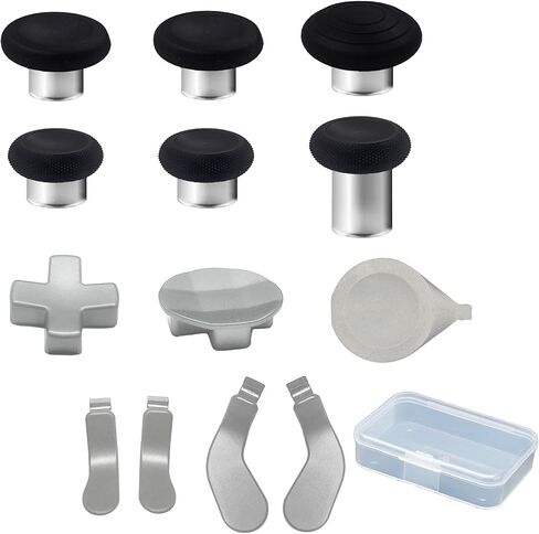 13 Pack Thumbsticks for Xbox Elite Series 2 Controller,Elite Series 2 Controller Accessories for Xbox Elite Series 2 Core Replacement Paddles for Xbox Elite 2 Controller(Silvery) in Saudi Arabia
