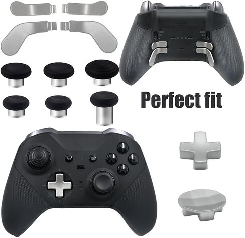 13 Pack Thumbsticks for Xbox Elite Series 2 Controller,Elite Series 2 Controller Accessories for Xbox Elite Series 2 Core Replacement Paddles for Xbox Elite 2 Controller(Silvery) in Saudi Arabia