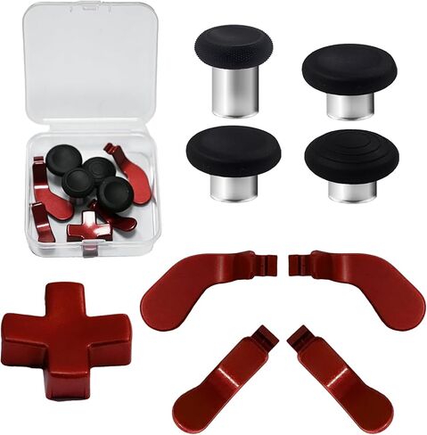 9 In1 Metal Thumbsticks Accessories for Xbox Elite Controller Series 2 Core ، مجموعة إصلاح أجزاء بديلة بديلة لسلسلة Elite Series 2 مع 4 مقايضة مقايضة ، 4 مجاذيف ، 1 D-Pads (Silver) in Kuwait