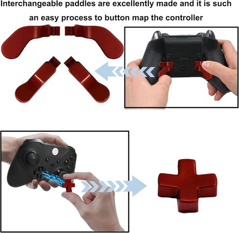 9 In1 Metal Thumbsticks Accessories for Xbox Elite Controller Series 2 Core ، مجموعة إصلاح أجزاء بديلة بديلة لسلسلة Elite Series 2 مع 4 مقايضة مقايضة ، 4 مجاذيف ، 1 D-Pads (Silver) in Kuwait