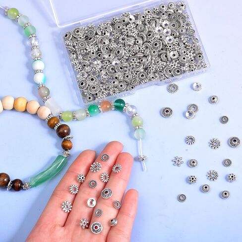 400pcs حبات الفواصل الفضية العتيقة لصنع المجوهرات ، سوار ، قلادة ، نتائج ومستلزم in Kuwait