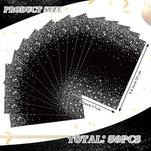 Pasimy 50 Pcs Black and Gold Party Favor Gift Bags Die Cut Plastic Treat Goodie Merchandise with Handle for Birthday Party Wedding Bridal Baby Shower Christmas New Year Gift Supplies in Kuwait