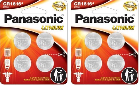 Panasonic CR1616 3.0 Volt Long Lasting Lithium Coin Cell Batteries in Child Resistant, Standards Based Packaging, 4-Battery Pack (Pack of 2) in Saudi Arabia