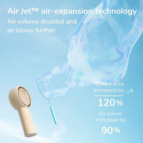 JISULIFE Handheld Portable Turbo Fan [16H Max Cooling Time], 4000mAh USB Rechargeable Personal Battery Operated Mini Small Pocket Fan with 5 Speeds for Travel/Outdoor/Vacation/Concerts - Brown in Saudi Arabia
