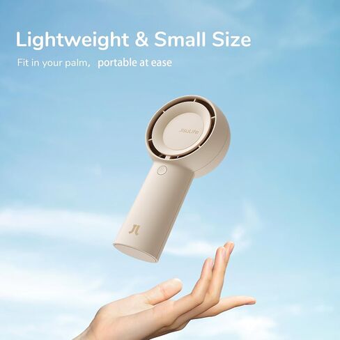 JISULIFE Handheld Portable Turbo Fan [16H Max Cooling Time], 4000mAh USB Rechargeable Personal Battery Operated Mini Small Pocket Fan with 5 Speeds for Travel/Outdoor/Vacation/Concerts - Brown in Saudi Arabia