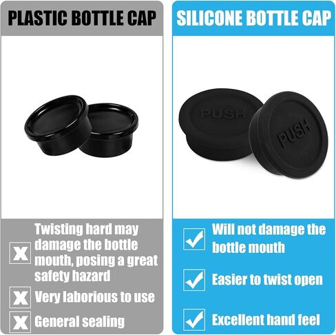 2pcs Sodastream Glass Bottle Lid, Silicone Soda Cap, Reusable Drink Bottle Sealing Cap (Black) in Saudi Arabia