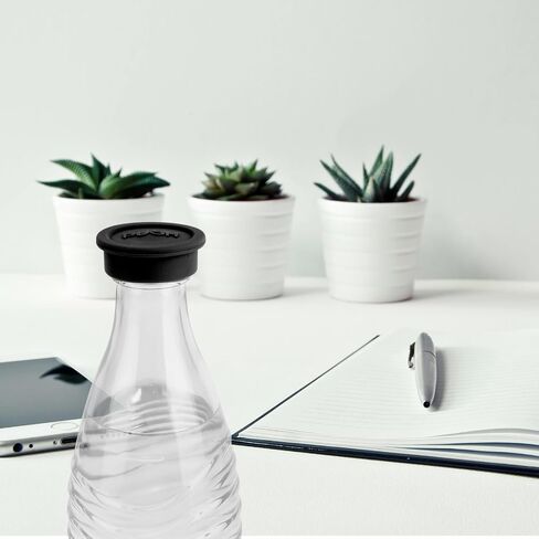 2pcs Sodastream Glass Bottle Lid, Silicone Soda Cap, Reusable Drink Bottle Sealing Cap (Black) in Saudi Arabia