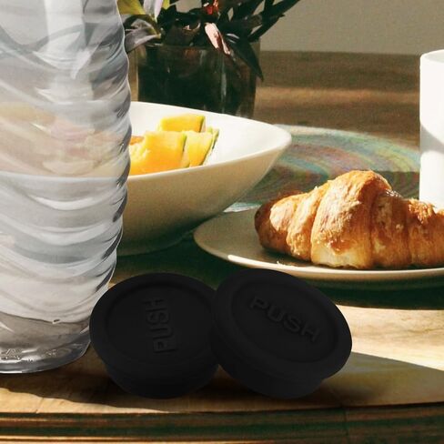 2pcs Sodastream Glass Bottle Lid, Silicone Soda Cap, Reusable Drink Bottle Sealing Cap (Black) in Saudi Arabia