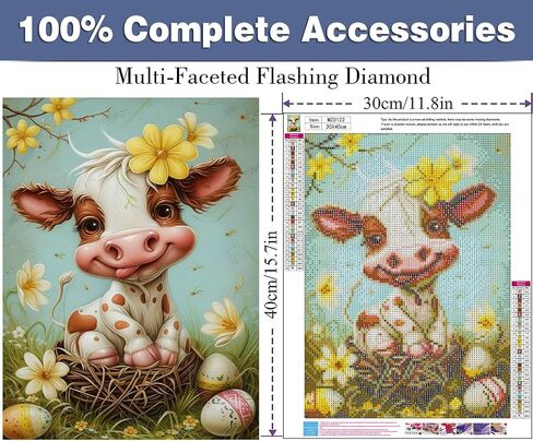 ijbnhd Highland Cow Diamond Art Kits for Adult, Cute Cow Diamond Painting for Adults Full Drill Round Flowers Gem Art Painting for Crafts Home Wall Decor Gift 12x12inch in Saudi Arabia