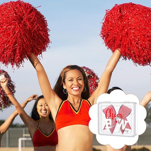 Honeydak 6 Pcs Extra Large Cheer Bow Plastic Box Cheer Team Gifts Bulk Bobby Pin Case Plastic Containers for Team Cheerleader Dance Ballet Hair Accessories Storage Organizer Cheerleading Travel in Saudi Arabia