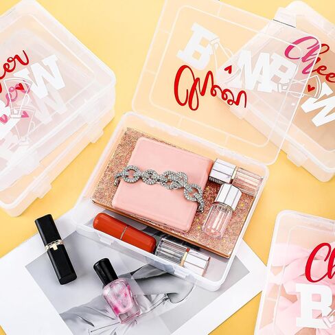 Honeydak 6 Pcs Extra Large Cheer Bow Plastic Box Cheer Team Gifts Bulk Bobby Pin Case Plastic Containers for Team Cheerleader Dance Ballet Hair Accessories Storage Organizer Cheerleading Travel in Saudi Arabia