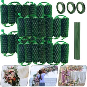 42PCS Floral Foam Garland - 27.6Ft Floral Foam Garland for Fresh Flowers,Arch Door Tabletop for Artificial Flowers Arrangement for Wedding Garden Home Decor(Floral Tape x5pcs, Floral Wire x1)