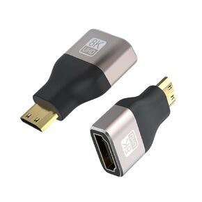 Mini HDMI إلى محولات HDMI 2 حزمة ، ثنائية الاتجاه عالية السرعة 8K HDMI أنثى إلى محول الذكور MINI HDMI 48GBPS مع 8K@60Hz ، 4K@144Hz ، متوافق مع شاشة محمولة ، كاميرا كاميرا ، DSLR ، المحفوظات المحفوظة