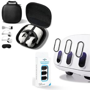 SARLAR Camera Lens Protector and Hard Carrying Case Compatible with Meta Quest 3