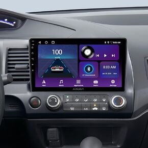 10 Inch Android Touchscreen Car Stereo for Honda Civic 2006 2007 2008 2009 2010 2011 Wireless CarPlay Android Auto 2G+64G Car Radio with Bluetooth GPS Navigation WiFi HD Backup Camera Mic