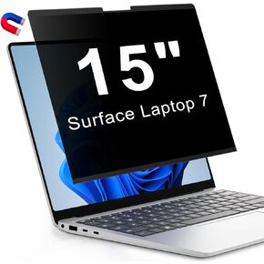 Magnetic Laptop Privacy Screen for Microsoft Surface Laptop 7th Gen 15 inch, Removable Anti Blue Light Glare Screen Protector Filter for Eyes, Anti Spy and Easy Install Sheild for Mictosoft Computer