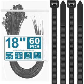 Long Zip Ties - 24 Inch Extra Large Zip Ties Heavy Duty Outdoor,30 Pack Big Cable Ties, Black (24Inch-30Pack)