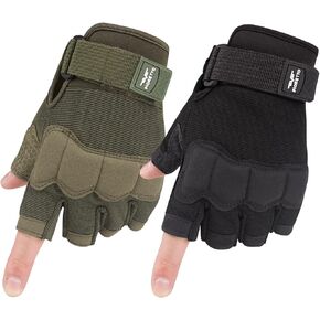 FIORETTO Fingerless Gloves, Half Finger Gloves for Driving, Cycling, Shooting, Hunting, Motorcycle, Climbing, Outdoor Work 215801