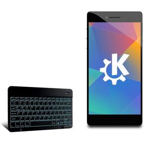 لوحة مفاتيح Boxwave متوافقة مع مكتبة Purism 5 - لوحة مفاتيح Bluetooth Slimkeys - مع الإضاءة الخلفية ، LED Slim Portable Slim 7 Colors - Jet Black