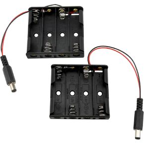 4x5 AA Battery Boxes 6V Power Supply Boxes with DC5.5 * 2.1mm Connector Lugs 2PCS
