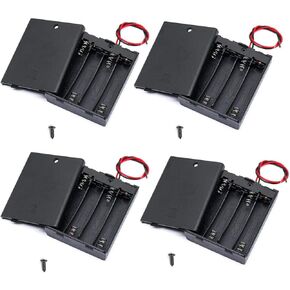 حامل بطارية 4AAA 8pcs مع مفتاح ومسامير ، حامل بطارية 6 فولت مع مفتاح ، حقيبة بطارية 4x 1.5V AAA مع سلك ومفتاح تشغيل/إيقاف