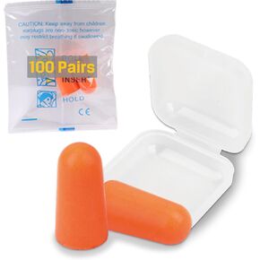 HURRICANE 100 Pairs Ear Plugs, Certified 32dB NRR Slow Release Comfortable PU Foam Earplugs for Noise Reduction, Work Snoring and Construction Loud Noise