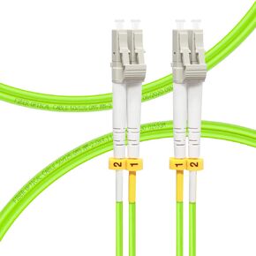 FLYPROFiber- 15M OM5 LC to LC Fiber Patch Cable, Length Options: 0.2m-20m, 40Gb/100GB Multimode Jumper Duplex 50/125um LSZH Fiber Optic Cords - 15M(49ft)