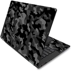 MightySkins Skin for Lenovo Flex 14" (2019 No Fingerprint Scanner) - Black Camo | Protective, Durable Vinyl Decal Wrap | Easy to Apply Change Style | Made in The USA (LENFLX1419-Black Camo)