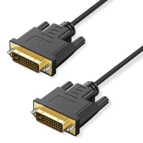 DVI-D Dual Link Cable 24+1 Male to Male 1M-Cable عالية السرعة المطلي بالذهب للكمبيوتر الشخصي للألعاب ، الشاشة ، العرض (2560 × 1600 ، 1080 بكسل ، دقة عالية ، 1 متر)