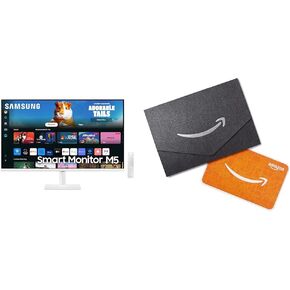 SAMSUNG 27-Inch M5 (M50D) Series FHD Smart Monitor with Streaming TV, Speakers, HDR10, Gaming Hub, Multiple Ports, Workout Tracker, Vision Accessibility Tools, LS27DM501ENXZA, 2024