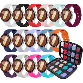 15 Pack No Gap Bands Compatible with Samsung Galaxy Watch 7 FE 6 5 4 40mm 44m Galaxy Watch 5 Pro 45mm 6 4 Classic 43mm 47mm 46mm 42mm, Silicone Watch Bands&Storage Organizer for Women Men