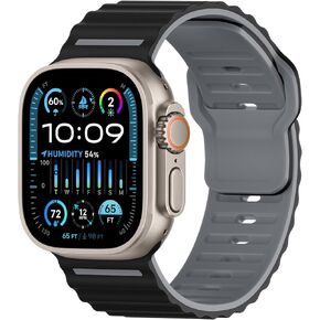 Getino for Apple Wacth Ocean Bands متوافقة مع Apple Watch Ultra 2/ Ultra Band 49mm Men ، حزام ناعم لشرائط Apple Watch 46mm 45mm 44mm 42mm ، فرقة رياضية لـ Iwatch Series 10 9 8 7 6 5 4 3 2 1 SE in Kuwait