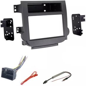 Double Din Car Stereo Install Kit, Wire Connector Plug, and AM/FM Radio Antenna Adapter -Made for Chevrolet: 2013 2014 2015 Malibu -No Bose, Vehicles w/Manual Climate Controls Only