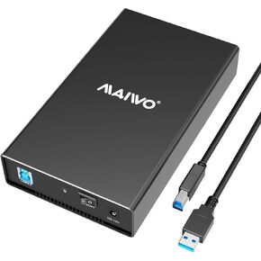 MAIWO USB 3.0 External Hard Drive Enclosure for 3.5/2.5 Inch SATA HDD/SSD, Aluminum Alloy Tool-Free with 12V/2A Power Supply and UASP Acceleration, Compatible with WD Seagate Samsung PS4 Xbox