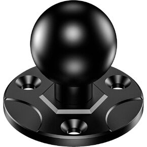 2.25" Ball Mount Base with Aluminum Alloy Large Round Plate, Universal Fish Finder Mount Marine Electronic Mounting Base, Compatible with RAM Mounts D Size 2.25" Ball Double Socket Arm