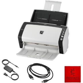 FI-6130Z FUJITSU Duplex Sheet-Fed Receipt Document Scanner Bundle - 1 Year Warranty - Comes with 24V, USB 2.0 Cable & Microfiber Cleaning Cloth (Renewed)