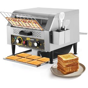 Dyna-Living Commercial Toaster 300 Slices/Hour Commercial Conveyor Toasters for Restaurant, Commercial Rotating Toaster Heavy Duty Stainless Steel Restaurant Toaster, 110V 2200W