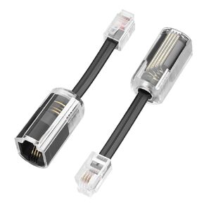 YACSEJAO 2 Pcs Telephone Cord Detangler 360 Degree Rotating Phone Cord Detangler Landline RJ9 4P4C Anti-Tangle Telephone Handset Cable for Desk Phone, Landline