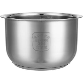 2L Stainless Steel Rice Cooker Inner Pot Replacement Liner 6 Cup Cooked Capacity 7.08x7.08x4.13 Inch Cooker Inner Pot for Kitchen