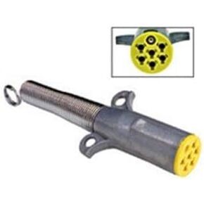 Velvac 593101 7 Way T Grip Iso Plug Heavy Duty Nickel Plated Zinc Die Cast Housing, Iso Plug with Spring Guard