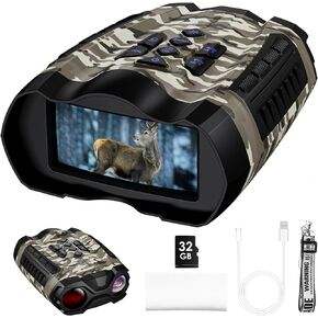 Night Vision Goggles,4K Night Vision Binoculars for Adult with 3.5" HD Screen,32GB TF Card for Photo and Video,9 Gear Infrared and 10X Digital Zoom for Outdoor Enthusiasts and Animal Watchers